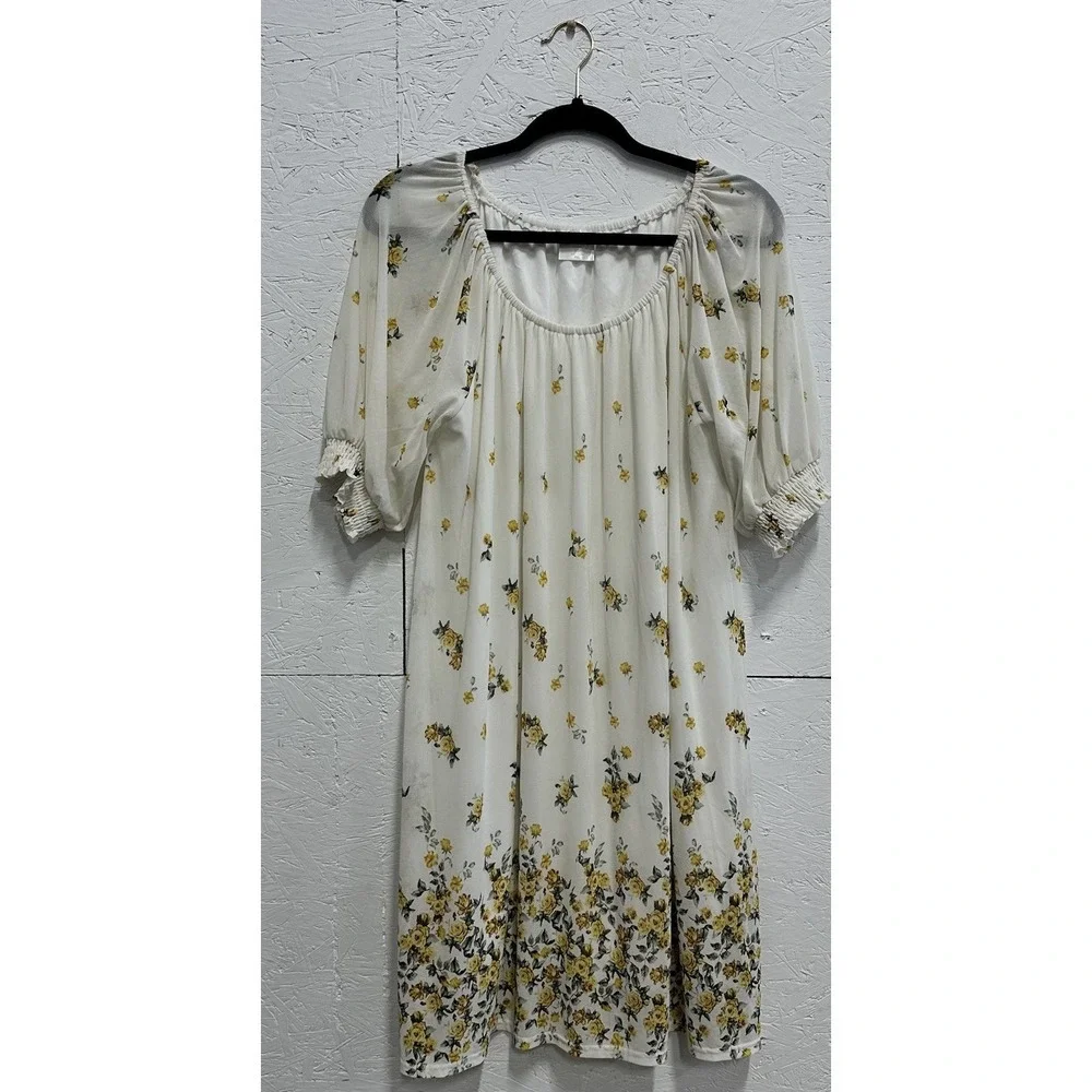 Siren Lily Sz PXL White Floral Dress Lined Cottage Fairy Boho Feminine Romantic - Picture 3 of 8